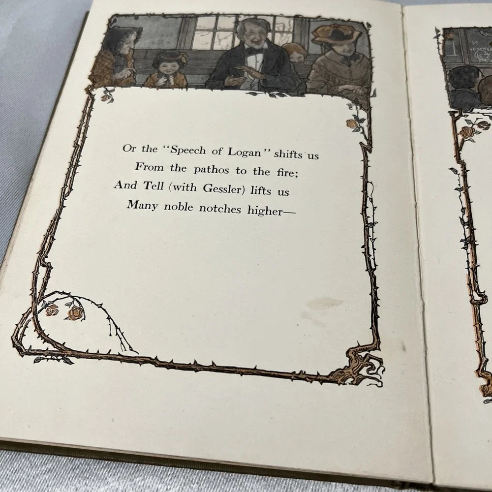 Vintage 1909 OLD SCHOOL DAY ROMANCES‎ BOOK by JAMES WHITCOMB RILEY
